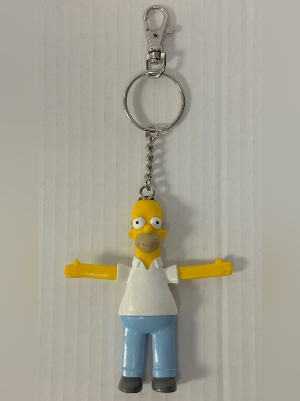 Vintage 2002 The Simpsons Homer Simpson Bendable Keychain NJ Croce